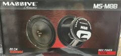 MASSİVE MS-M8B 20CM 400W MİDRANGE X 4 ADET + SX-TA93 DOME TİZ 200W X 2 ADET + MS-B3500.4 4KANAL 3000W AMFİ PANDİZOT KABLO TK.