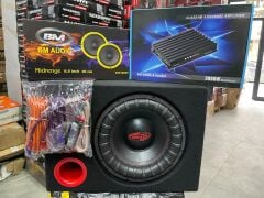BM BOSCHMANN 30 CM 1400 WAT SUBWOOFER BAS + 3000 WATT 4 KANAL AMFİ + 16 CM MİDRANGE 650 WATT + KABLO TAKIMI + KABİN