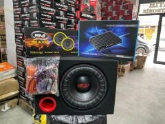 BM BOSCHMANN 30 CM 1400 WAT SUBWOOFER BAS + 3000 WATT 4 KANAL AMFİ + 16 CM MİDRANGE 650 WATT + KABLO TAKIMI + KABİN