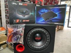 BM BOSCHMANN 30 CM 1400 WAT SUBWOOFER BAS + 3000 WATT 4 KANAL AMFİ + OVAL MİDRANGE 900 WATT + KABLO TAKIMI + KABİN