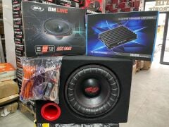 BM BOSCHMANN 30 CM 1400 WAT SUBWOOFER BAS + 3000 WATT 4 KANAL AMFİ + OVAL MİDRANGE 900 WATT + KABLO TAKIMI + KABİN