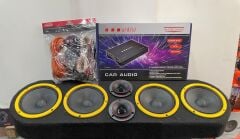 BM AUDİO 16 CM MİDRANGE 650 WATT X 2 TAKIM AUDİOMAX 600 WATT DOME TİZ ADS 3000 WAT 4 KANAL AMFİ KABLO TAKIMI PANDİZOT