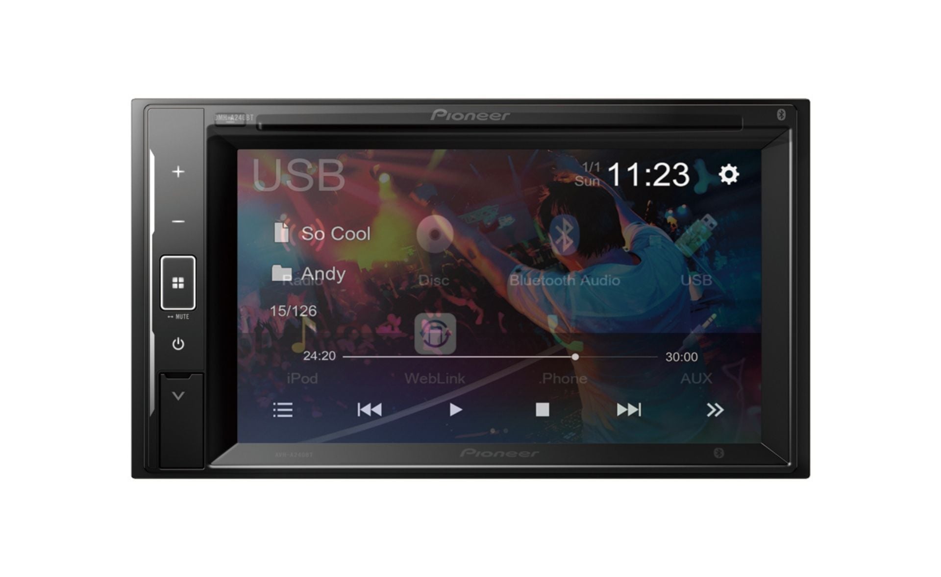 PIONEER AVH-A240BT DABIL TEYP DVD BT 13 BAND EQDOLBY AUDIO