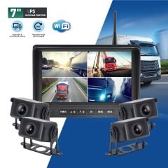 NEWFRON DW-105 7'' KABLOSUZ KAYITLI MONİTÖR + 4 KABLOSUZ KAMERA WİRELESS OKUL SERVİS KAYIT DVR CİHAZI