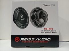 REISS AUDİO RS-HS10 25 CM SLİM İNCE SUBWOOFER BAS ÇİFT BOBİNLİ 700 WATT 350 WATT RMS DUAL D4