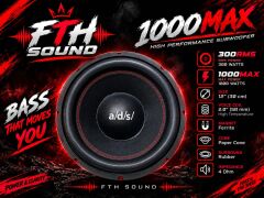 ADS 30 CM SUBFOOFER BAS 1000 WATT MAXİMUM 300 RMS