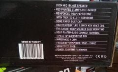 MASSİVE MS-M8B 20 CM MİDRANGE 400 WATT MAXİMUM POWER 150 WAT RMS POWER ÇİFT FİYATIDIR