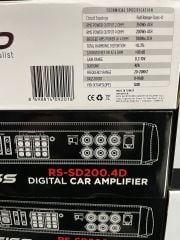 REISS AUDİO RS-SD200.4D AMFİ 4 KANALLI 4 OHM 4 X 200 WATT RMS FULL RANGE BAS KONTROL APARATLI