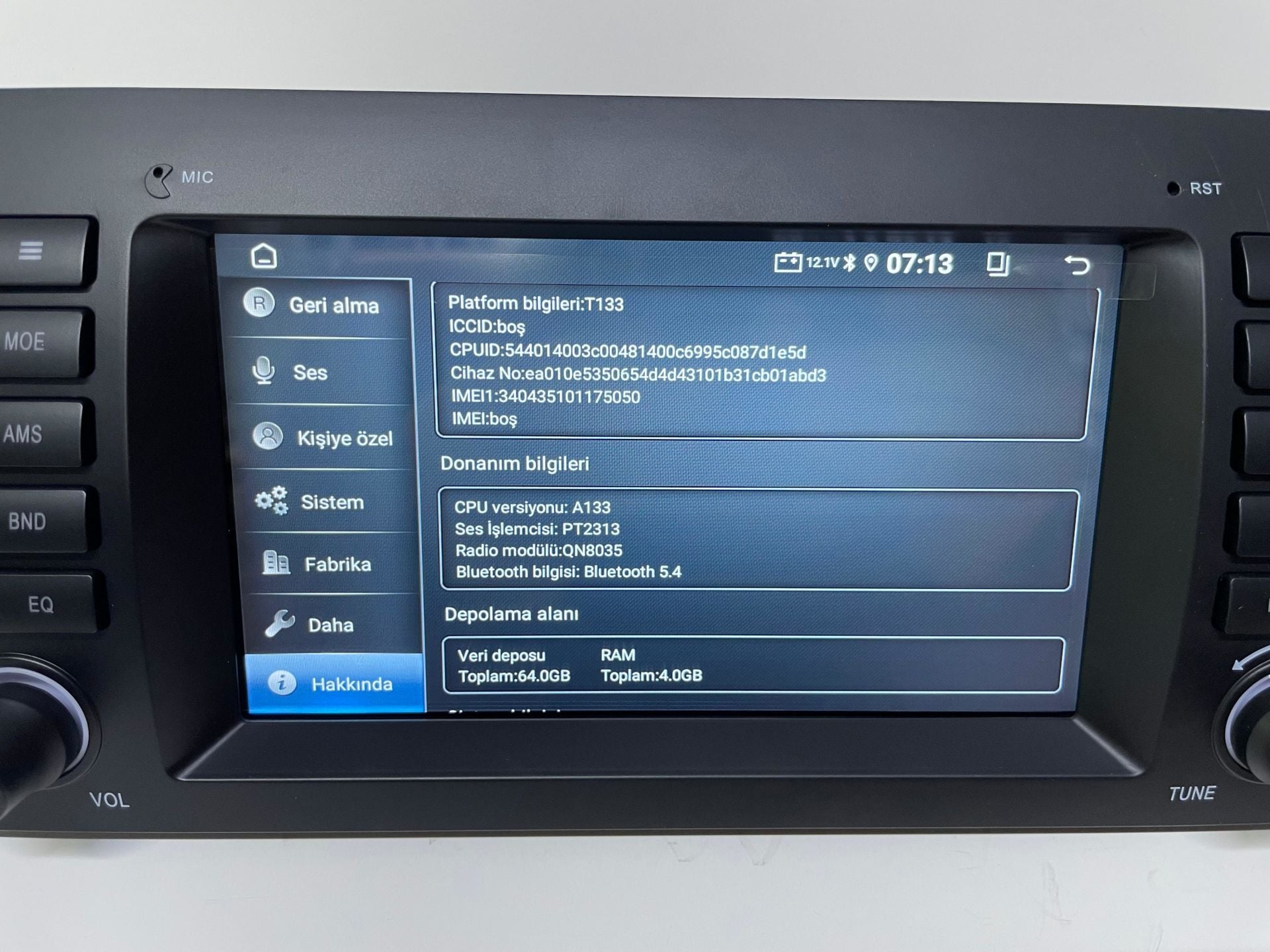 BMW E39 7'' MULTİMEDYA TEYP ANDROİD 15 4-64CARPLAY KAMERLI