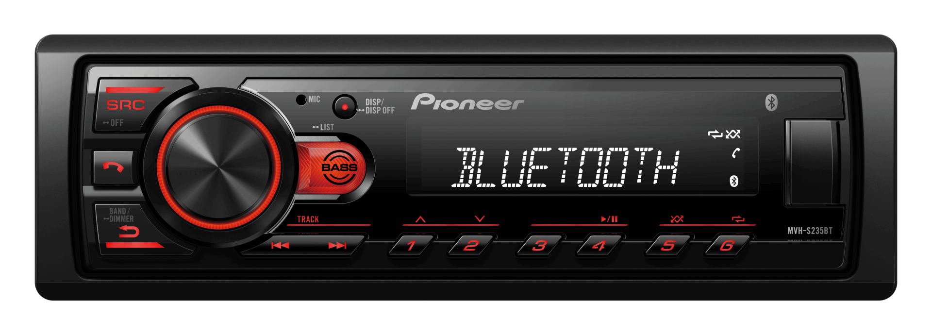 Pioneer MVH-S235BT OTO TEYP BLUETOOTH USB ÇİFT AMFİ ÇIKIŞI 5 BAND GEQ FLAC SUBWOOFER CONTROL BASS BOOS