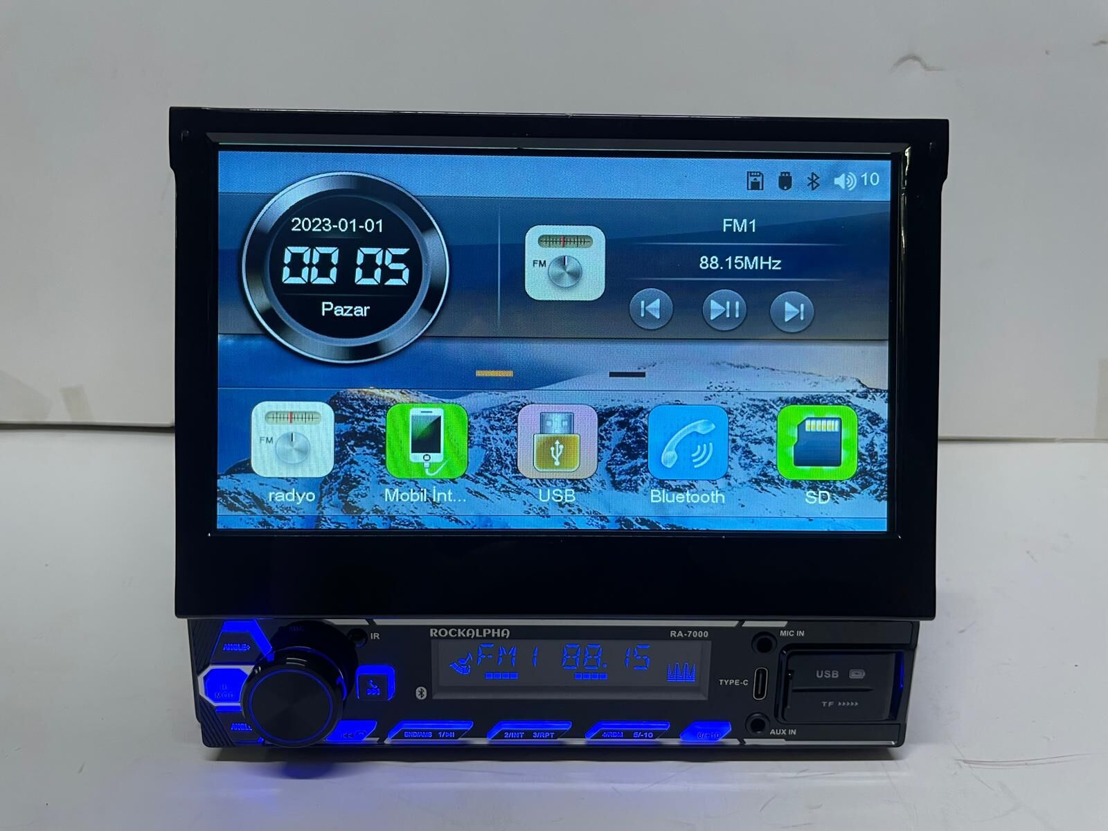INDASH OTO TEYP 7'' CAR PLAY - ANDROİD AUTO BT USB AUX AMFİ ÇIKIŞI İNDAŞ EKRANI İÇİNDE GİZLİ