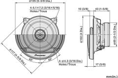 PIONEER TS-A1081F 10 CM TWEETERLİ HOPARLÖR 230 WATT MAXİMUM POWER 50 WATT RMS POWER